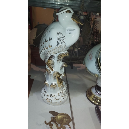 430 - White And Gold China Stork Ornament