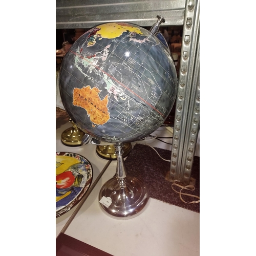 460 - Decorative Globe On Stand. Has Been Torn But Repaired