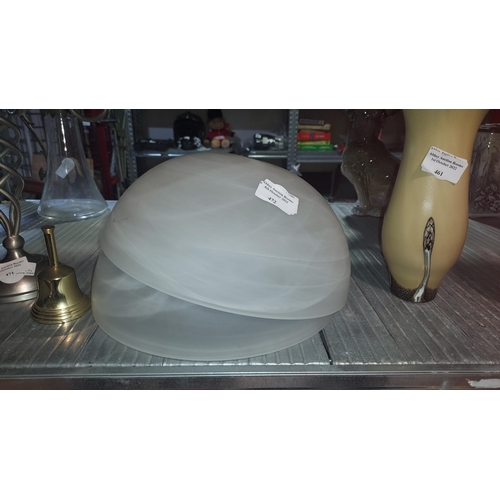 472 - 2 Frosted Glass Lamp Shades