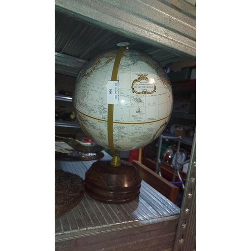 500 - World Globe On Wooden Stand