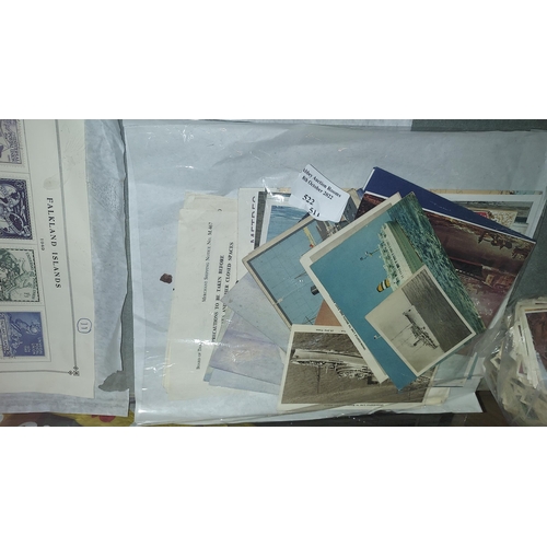 522 - Bundle Of Ships & Shipping Postcards, Photographs, Maps & Ephemera