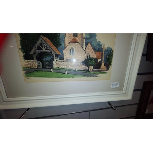 104 - Framed Print Of Boxley Church Signed