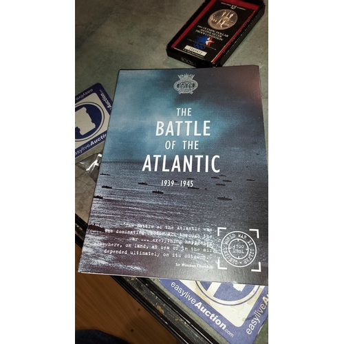 350 - The Battle Of Atlantic Presentation Pack With 1 Coin, 1939-1945 All Seafarers Coin Plus 1914-1918 At... 