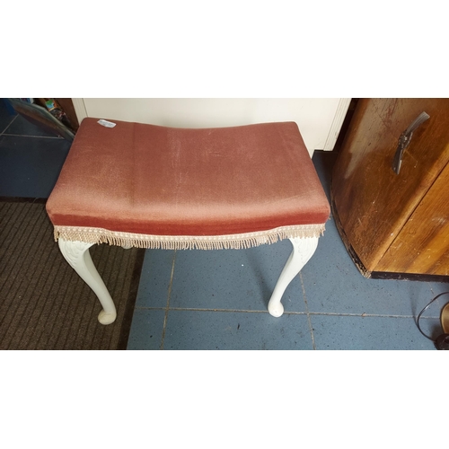 35 - Pink Upholstered Stool