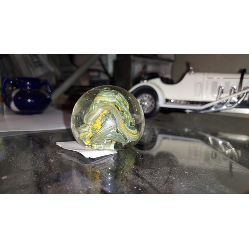 392 - Small Glass Paperweight. Isle Of Wight