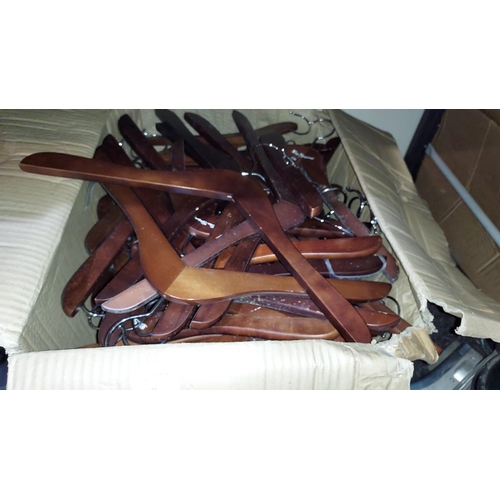 625 - Brown Wooden Coat Hangers, Some Ben Sherman