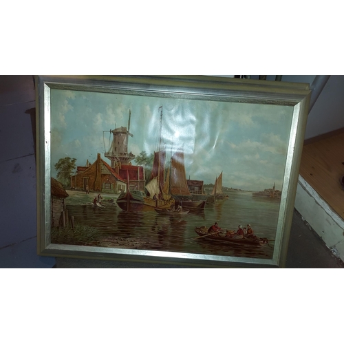 18 - Large Pair Of Framed Dutch Pictures