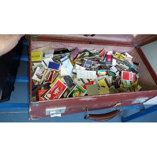 89 - Vintage Suitcase With Matchbox Covers