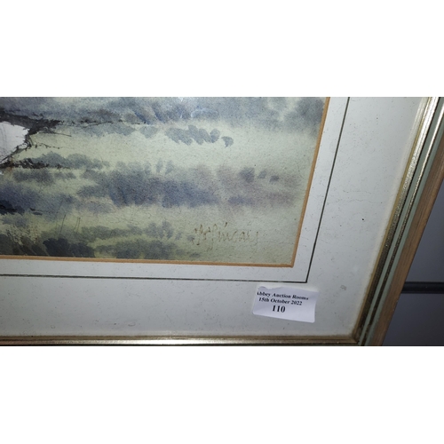 110 - Framed Watercolour Of Lake Scene Signed