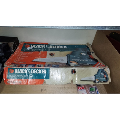 204 - Black And Decker Scorpion Powered Handsaw Boxed With Blades, Tested And Working