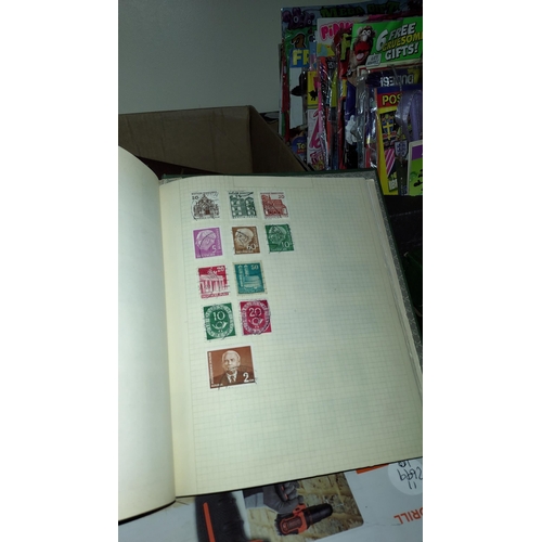 210 - Box Of Stamp Albums With Contents Plus Others