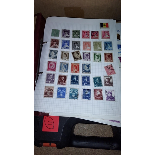 210 - Box Of Stamp Albums With Contents Plus Others