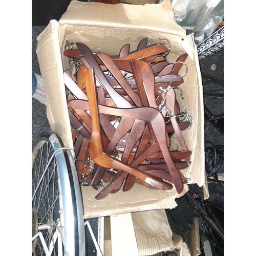 650 - Brown Wooden Coat Hangers, Some Ben Sherman