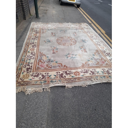 15 - Chinese Style Rug Approximately 11.9ft By 8.9ft. Needs Cleaning