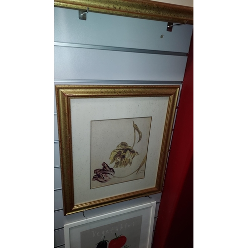 118 - 3 Framed Flower Pictures