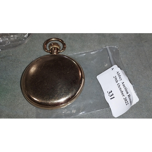 331 - Antique Gold Plated Pocket Watch