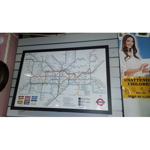 629 - Framed Genuine London Underground Map