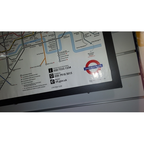 629 - Framed Genuine London Underground Map