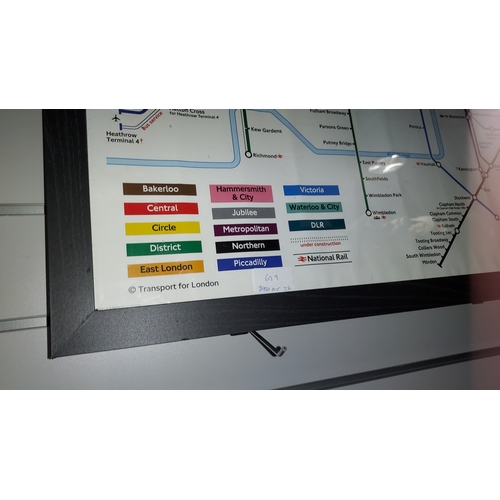 629 - Framed Genuine London Underground Map