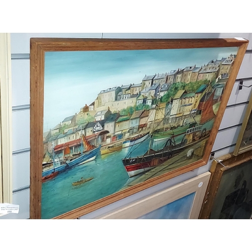 114 - Framed Painting Of Harbour Scene