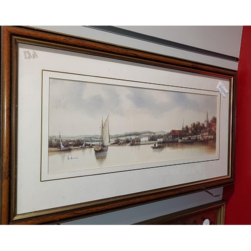 117 - Framed Waterside Print Signed Ken Hammond