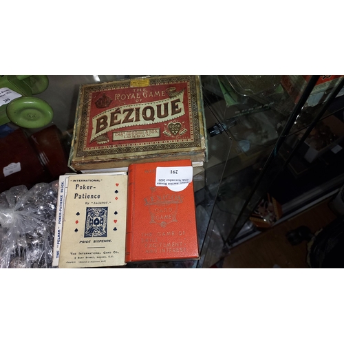 291 - Vintage Bezique Set Plus Poker Patience And Lexicon