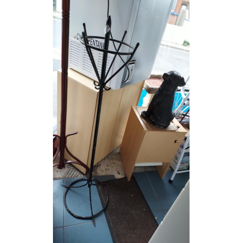 39 - Iron Coat Stand, Knobs Missing To Top