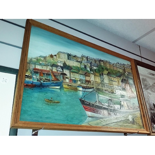 109 - Framed Painting Of Harbour Scene