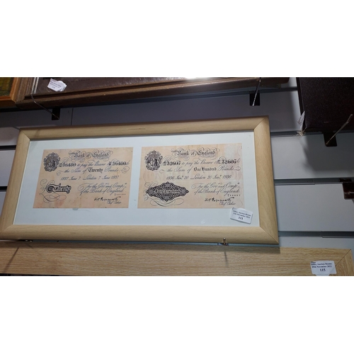 111 - 2 Framed Bank Notes