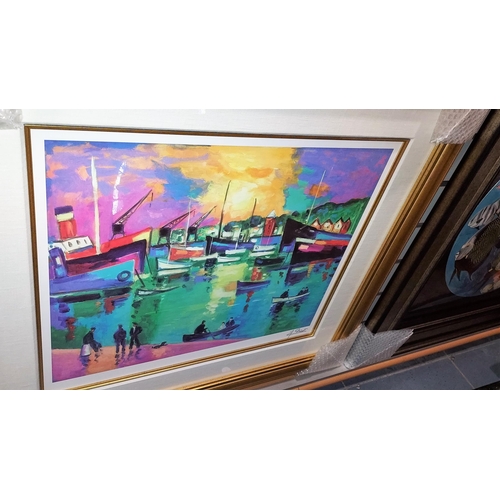 113 - Large Framed Seriolithograph On Silk Woven Paper 