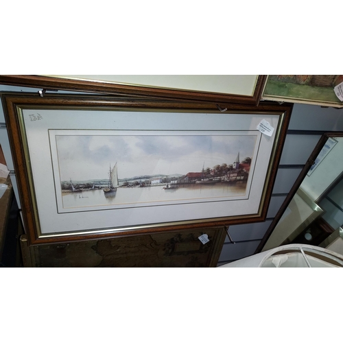 125 - Framed Waterside Print Signed Ken Hammond