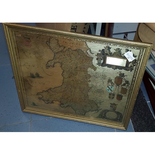 126 - Map Of Wales By Joan Bleau On Brass