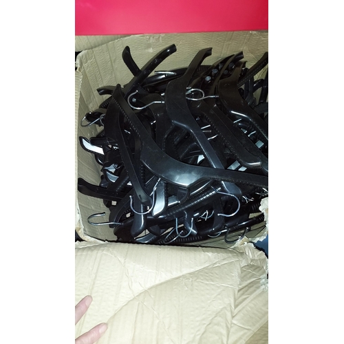 221 - Box Of Black Plastic Ben Sherman Coat Hangers