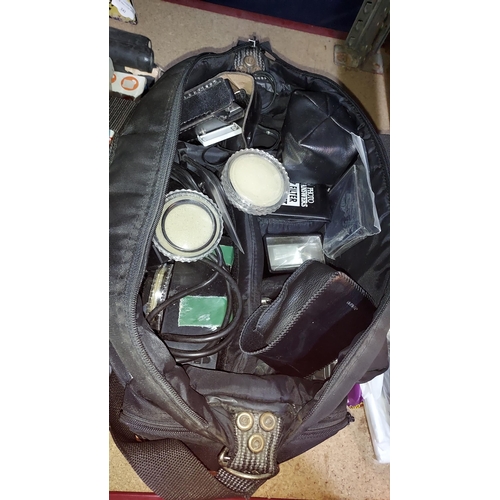 245 - Camera Bag With Vintage Camera Accessories