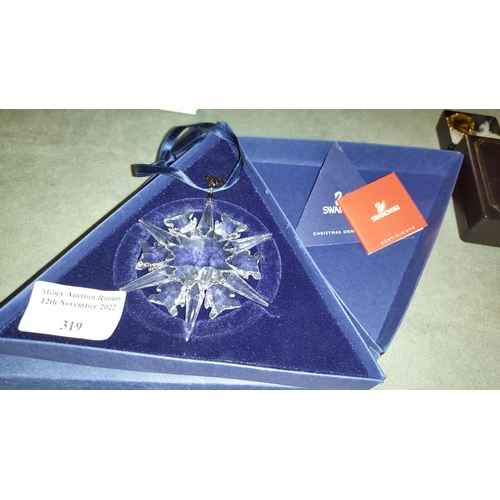 319 - Swarovski 2002 Christmas Tree Ornament, In Original Box With Certificate