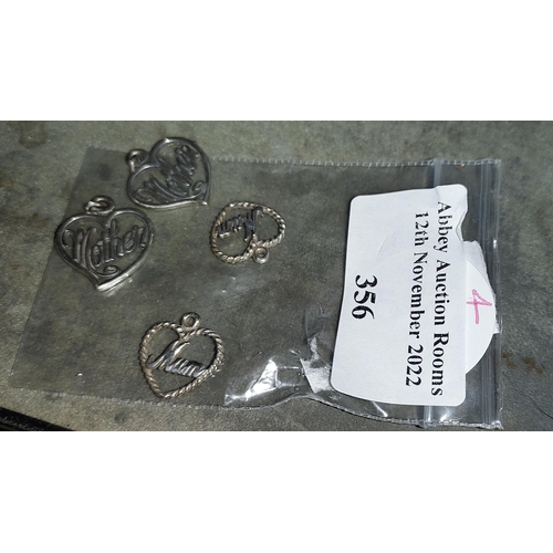 356 - 4 Solid Silver Mother/Mum Pendants