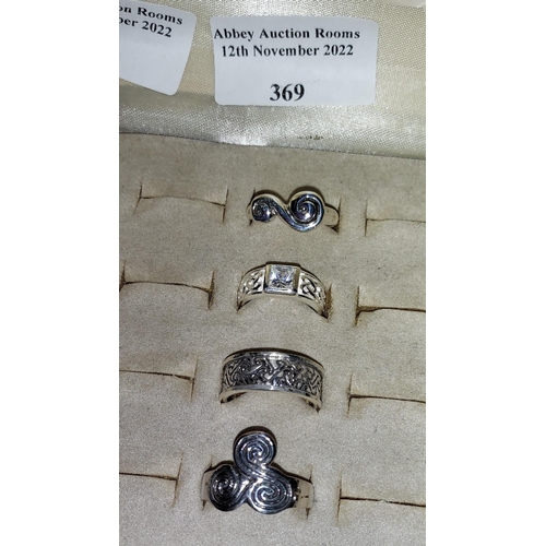 369 - 4 Various Silver Rings