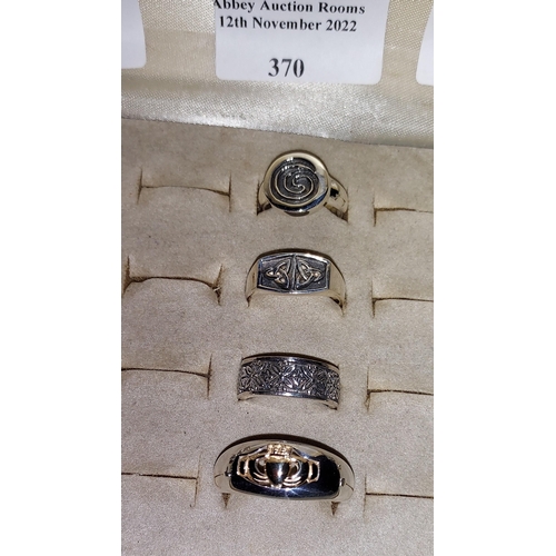 370 - 4 Various Silver Rings