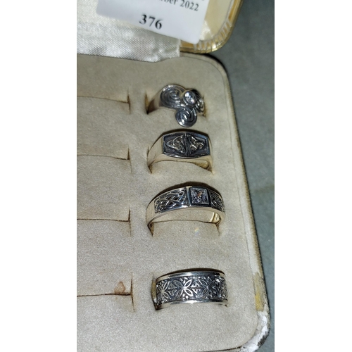 376 - 4 Various Silver Rings