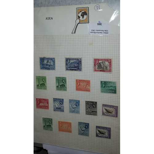 388 - Page Of Aden Stamps