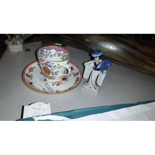 512 - Minton Cup And Saucer With Chinese Lady Figure