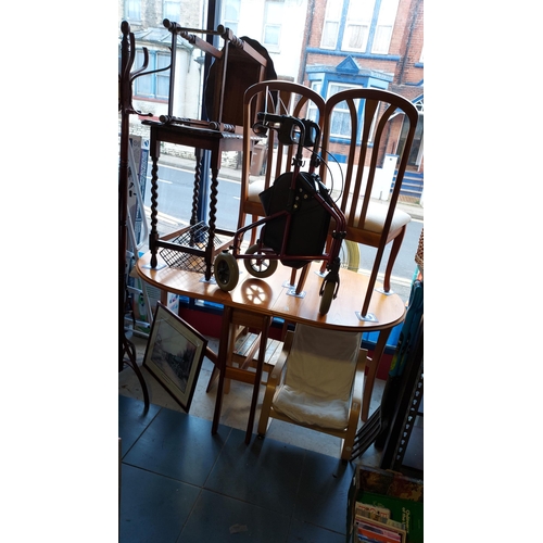 53 - Teak Drop Leaf Table With 2 Matching Chairs