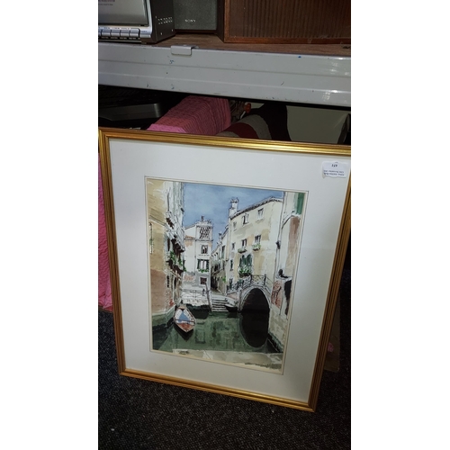 655 - Print From Limited Edition Watercolour By Ian Milner Called Venetion Reflections Original Price Labe... 