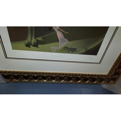 105 - Large Framed Serigraph On Silk Woven Paper 