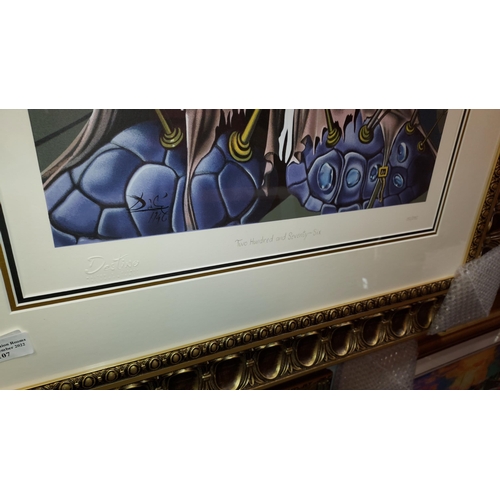 107 - Large Framed Serigraph On Silk Woven Paper 