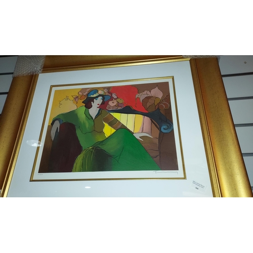 380 - Large Framed Seriograph On Woven Silk Paper 