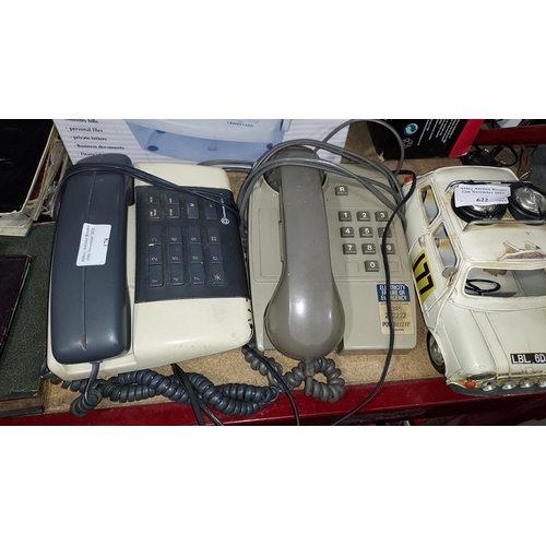 178 - 2 Vintage Push Button Telephones