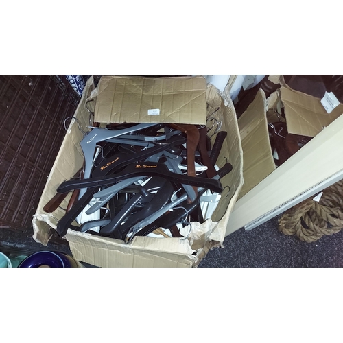 653 - Box Of Plastic Ben Sherman Coat Hangers