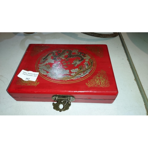 502 - Mah-Jong Set In Red Decorative Box