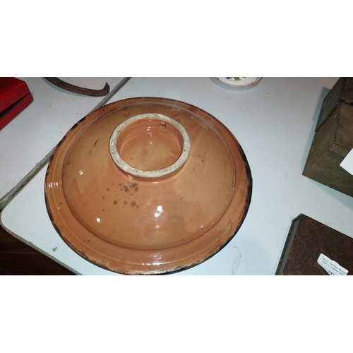 505 - Large Middle East Dish With Copper Decoration